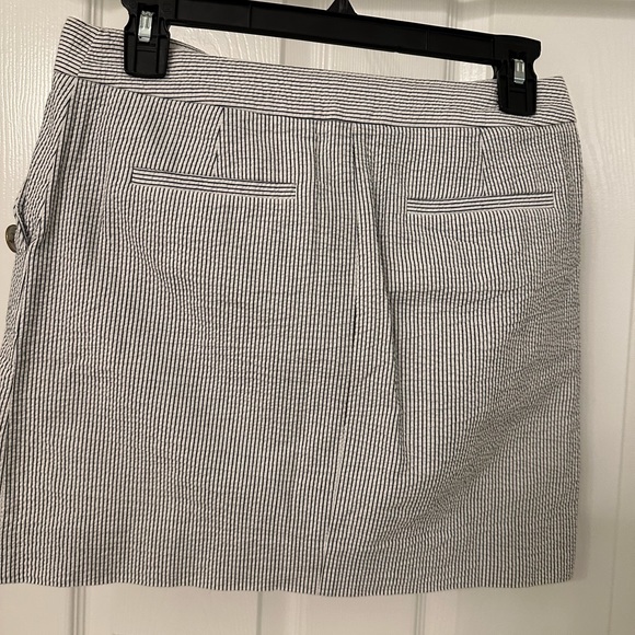 J Crew Pinstripe Skirt: White & Navy - Picture 4 of 6